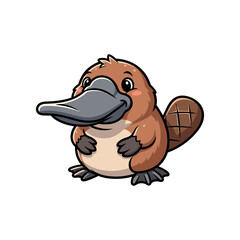 Cartoon-style platypus character with a cheerful expression, set against a simple white background
