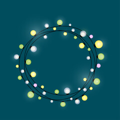 Christmas lights. A glow lamp on wire strings
