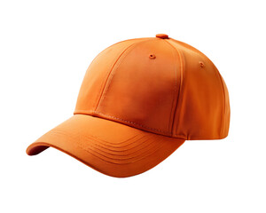 Orange baseball cap, isolated on transparent background