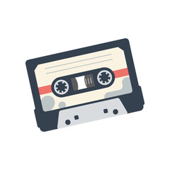 Vintage audio cassette tape on a white background, representing nostalgia and music culture