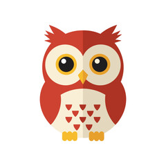 Colorful cartoon owl illustration with big eyes, perched against a plain background, ideal for children's designs