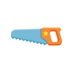 Colorful illustration of a hand saw with a star-shaped handle, suitable for educational materials