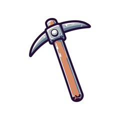 Illustration of a pickaxe resting against a white background, symbolizing mining and excavation