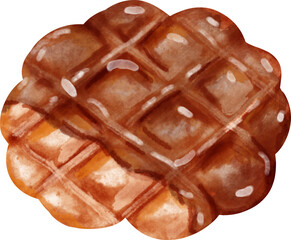 watercolor croffle chocolate