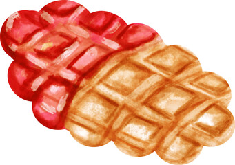 watercolor croffle strawberry