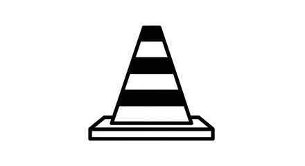 Traffic Cone Icon – Road Safety Barrier and Construction Warning Symbol Vector
