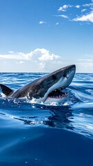 Fototapeta premium Great white shark in ocean (1)