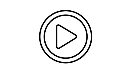 Minimal Line Play Button Icon &ndash; Clean Vector Media Symbol for UI, Apps, and Web Design
