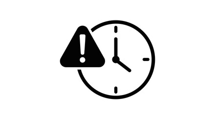 Time Warning Icon – Clock Alert and Deadline Notification Symbol Vector