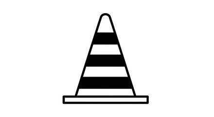 Traffic Cone Icon – Road Safety Barrier and Construction Warning Symbol Vector