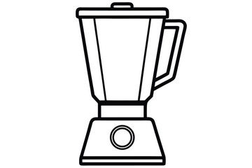 Outlined Simple Black and White Blender Kitchen Appliance Illustration Still Life Graphic Art
