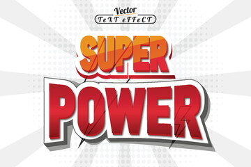 Retro comic girls power 3d vector text effect design