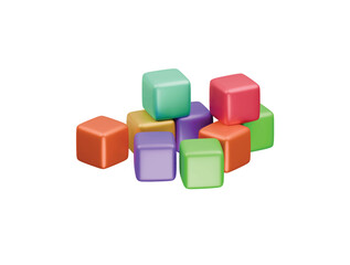 Obraz premium cube toys icon 3d illustration render