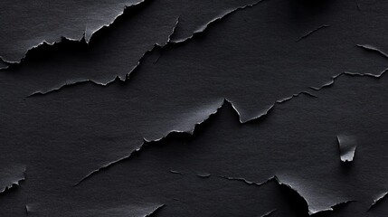 Black textured surface with peeling edges and rough cracks.