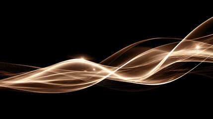 Elegant light waves create mesmerizing patterns against a dark background, evoking a sense of motion and fluidity.