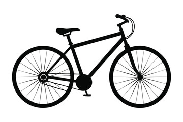 Obraz premium Black Bicycle Silhouette Vector Illustration, Sport, Transportation, and Recreation Concept Image