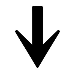 Title: Thick Downward Arrow Icon for Direction & Emphasis