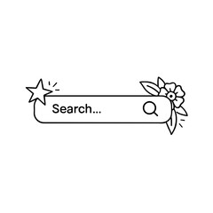 search bar flower star vector