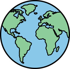 Stylized earth globe icon for global concepts vector