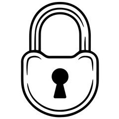 Title: “Minimalist Padlock Icon – Line Style”

