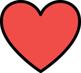 Vibrant red heart symbol clean simple vector graphic love icon vector