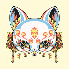 Japanese kitsune vector illustration