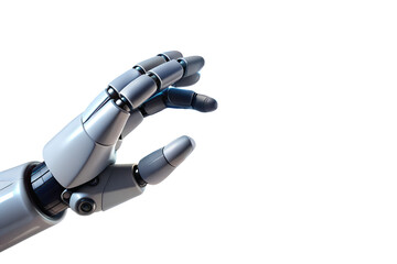 Robotic hand isolated on transparent background, a symbol of advanced technology and artificial intelligence