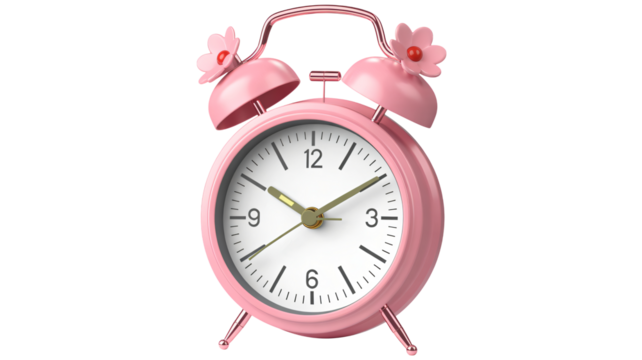 Wake up to joy with this charming pink alarm clock adorned with delicate flowers, a delightful way to start your day with a touch of whimsy and sweetness