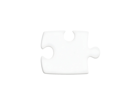 Single white puzzle piece representing connection strategy planning and problem solving