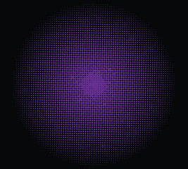 Abstract geometric radial pattern purple gradient cosmic energy burst swirl Artistic background wallpaper with color halftone effect
