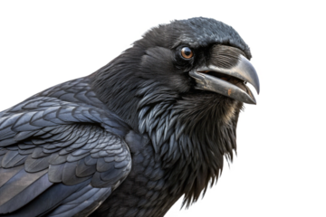Angry crow cutout, transparent image.png. Cawing. Kitchen scraps. Natural predator. Garbage disposal. Black crow. Black bird.