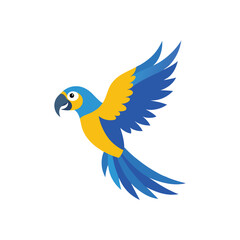 Obraz premium blue and gold macaw parrot vector illustration