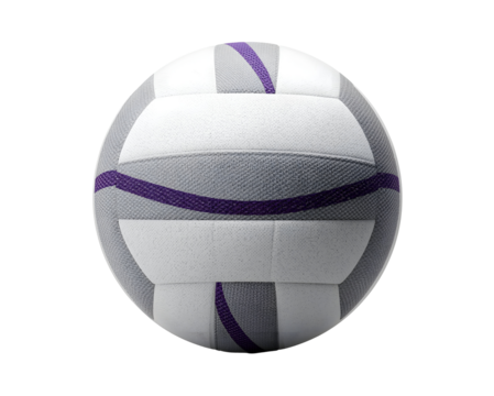 Striking close-up of a textured netball showcasing its unique design and purple accents
