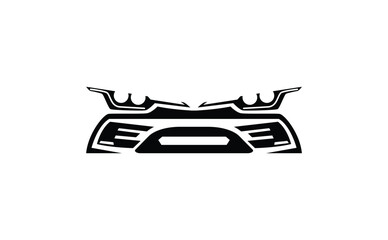 Racing sports car front view aggressive modern design
