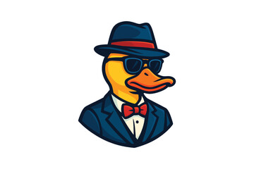 Smart Duck Vector Illustration