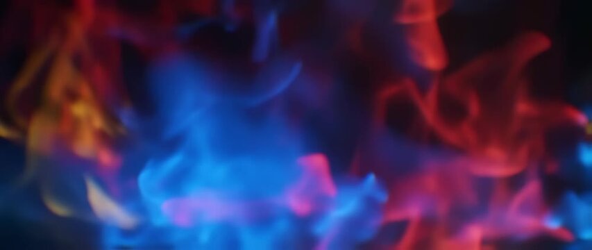 Abstract Multi-Colored Flames Dancing in the Darkness: Dynamic and vibrant fire textures