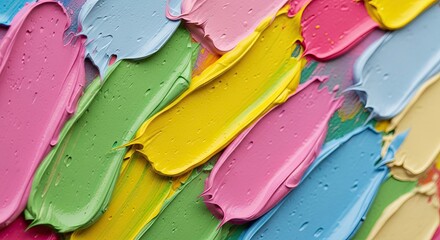 Abstract Textured Paint Strokes with Vibrant Colors and Soft Pastel Hues