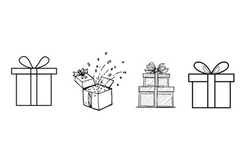 Decorative gift box design with colorful accents