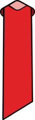  red bookmark ribbon folded neatly on white backgr.eps