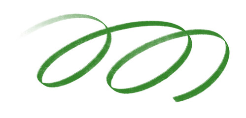 Hand drawn bold green marker pen swirl isolated on transparent background