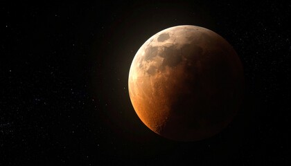 beautiful view of the lunar eclipse phenomenon at night