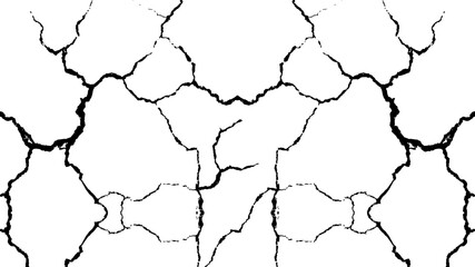 Dry Terrain Ground Crack Texture with Old Concrete Wall Pattern, Vintage Distressed Scribble Effect, Grunge Abstract Broken Surface Vector Background