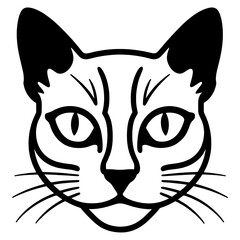 Outline Cat Face Transparent Image