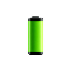 Full battery charge indicator isolated on transparent background