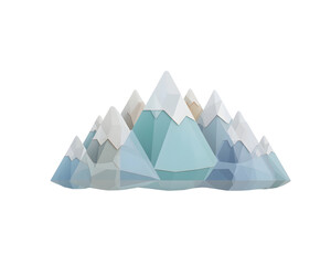 Abstract mountain range illustration with low polygon geometry and pastel color scheme