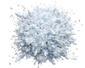 Abstract Sphere Composed of Geometric Shapes in Shades of White on a plain Backdrop