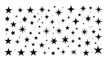 Various Star Shapes Vector Illustration for Design and Decorative Purposes