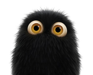 Adorable Furry Creature with Googly Eyes, A Whimsical and Endearing Character Portrait
