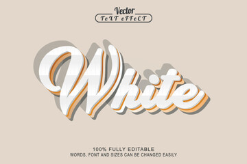 White 3d editable text effect template