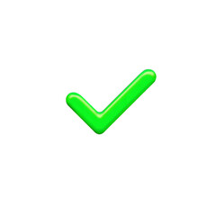 Green check mark icon isolated on transparent background